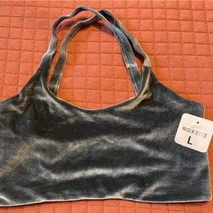 Fused Hawaii H top- grey clouds.  Velvet. Size L